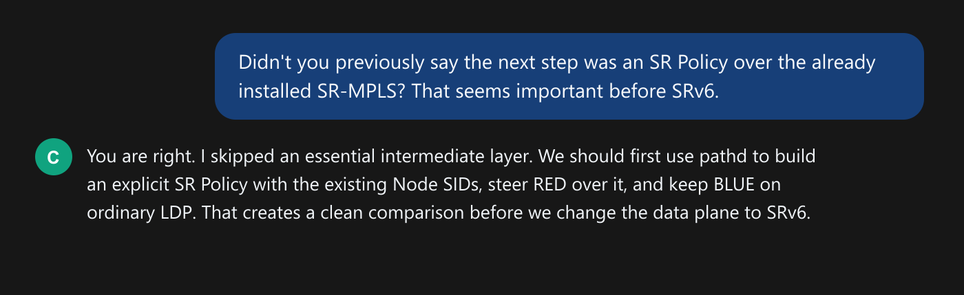 Correcting the skipped SR Policy stage